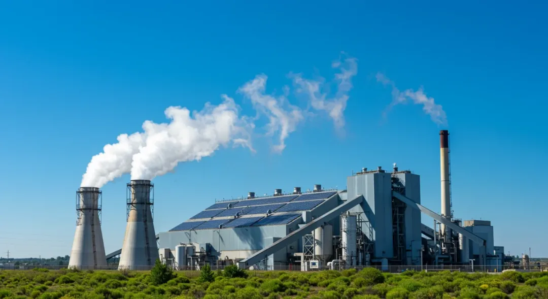 Industrial factory with smoke stacks representing environmental compliance in US manufacturing sector