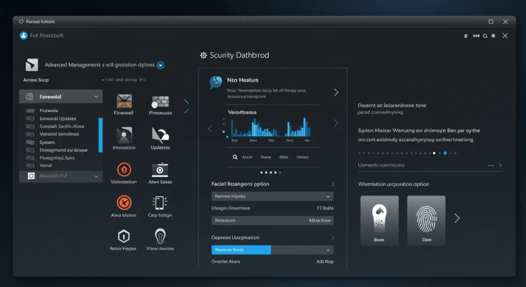Windows 12 security dashboard with advanced protection